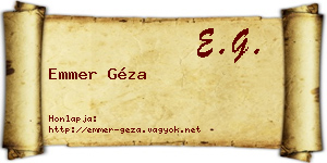 Emmer Géza névjegykártya