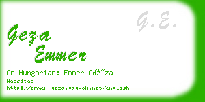 geza emmer business card